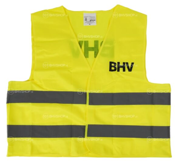 BHV hesje geel met 2 reflectiestrepen