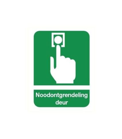 Noodknop deur sticker