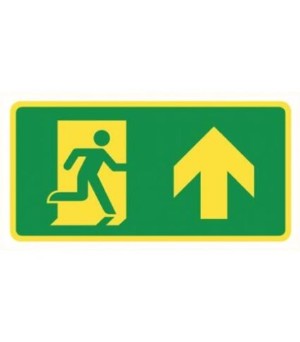 Nooduitgang rechtdoor fotoluminescerend sticker
