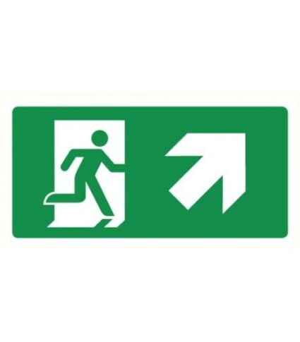 Nooduitgang rechts omhoog sticker