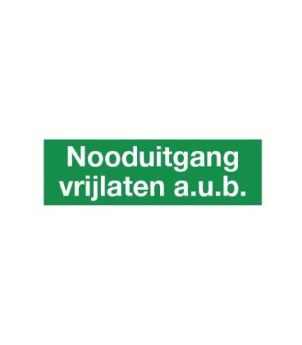 Nooduitgang vrijlaten a.u.b. sticker