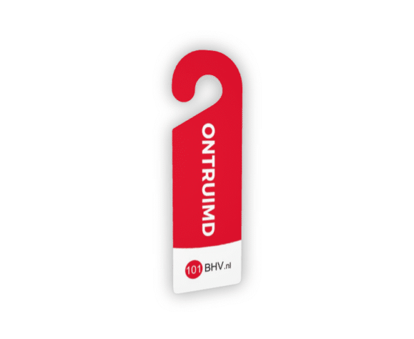 Deurhanger ONTRUIMD voorkant