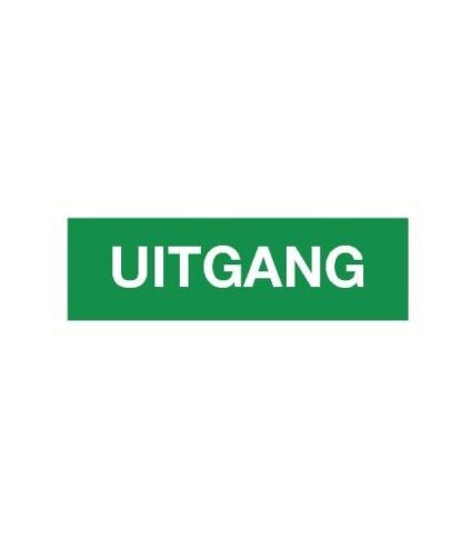 Uitgang tekst sticker
